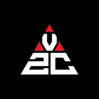 Diseño de logotipo de letra triangular vzc con forma de triángulo. monograma de diseño del logotipo del triángulo vzc. plantilla de logotipo de vector de triángulo vzc con color rojo. logotipo triangular vzc logotipo simple, elegante y lujoso.