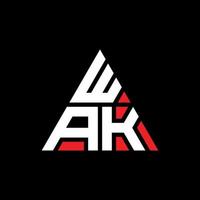 diseño de logotipo de letra de triángulo wak con forma de triángulo. monograma de diseño del logotipo del triángulo wak. plantilla de logotipo de vector de triángulo wak con color rojo. logo triangular wak logo simple, elegante y lujoso. wak
