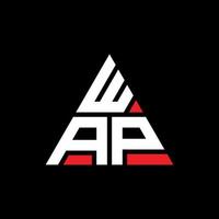 WAP triangle letter logo design with triangle shape. WAP triangle logo design monogram. WAP triangle vector logo template with red color. WAP triangular logo Simple, Elegant, and Luxurious Logo. WAP
