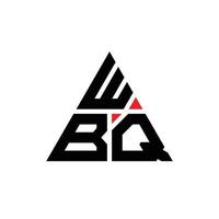 WBQ triangle letter logo design with triangle shape. WBQ triangle logo design monogram. WBQ triangle vector logo template with red color. WBQ triangular logo Simple, Elegant, and Luxurious Logo. WBQ