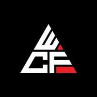 diseño de logotipo de letra triangular wcf con forma de triángulo. monograma de diseño de logotipo de triángulo wcf. plantilla de logotipo de vector de triángulo wcf con color rojo. logotipo triangular wcf logotipo simple, elegante y lujoso. wcf