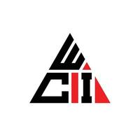 diseño de logotipo de letra triangular wci con forma de triángulo. monograma de diseño del logotipo del triángulo wci. plantilla de logotipo de vector de triángulo wci con color rojo. logotipo triangular wci logotipo simple, elegante y lujoso. wci