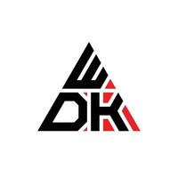 WDK triangle letter logo design with triangle shape. WDK triangle logo design monogram. WDK triangle vector logo template with red color. WDK triangular logo Simple, Elegant, and Luxurious Logo. WDK