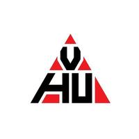 Diseño de logotipo de letra triangular vhu con forma de triángulo. monograma de diseño del logotipo del triángulo vhu. plantilla de logotipo de vector de triángulo vhu con color rojo. logotipo triangular vhu logotipo simple, elegante y lujoso.