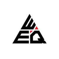 WEQ triangle letter logo design with triangle shape. WEQ triangle logo design monogram. WEQ triangle vector logo template with red color. WEQ triangular logo Simple, Elegant, and Luxurious Logo. WEQ