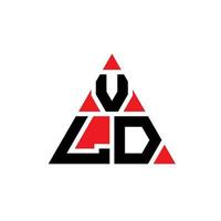 VLD triangle letter logo design with triangle shape. VLD triangle logo design monogram. VLD triangle vector logo template with red color. VLD triangular logo Simple, Elegant, and Luxurious Logo.