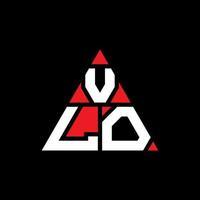 Diseño de logotipo de letra de triángulo vlo con forma de triángulo. monograma de diseño de logotipo de triángulo vlo. plantilla de logotipo de vector de triángulo vlo con color rojo. logotipo triangular vlo logotipo simple, elegante y lujoso.