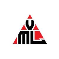 diseño de logotipo de letra triangular vml con forma de triángulo. monograma de diseño de logotipo de triángulo vml. plantilla de logotipo de vector de triángulo vml con color rojo. logotipo triangular vml logotipo simple, elegante y lujoso.