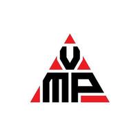 diseño de logotipo de letra triangular vmp con forma de triángulo. monograma de diseño de logotipo de triángulo vmp. plantilla de logotipo de vector de triángulo vmp con color rojo. logotipo triangular vmp logotipo simple, elegante y lujoso.