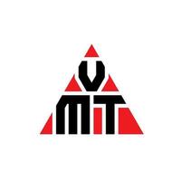 diseño de logotipo de letra triangular vmt con forma de triángulo. monograma de diseño de logotipo de triángulo vmt. plantilla de logotipo de vector de triángulo vmt con color rojo. logotipo triangular vmt logotipo simple, elegante y lujoso.