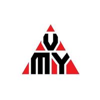 Diseño de logotipo de letra triangular vmy con forma de triángulo. monograma de diseño de logotipo de triángulo vmy. plantilla de logotipo de vector de triángulo vmy con color rojo. logotipo triangular vmy logotipo simple, elegante y lujoso.