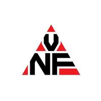 VNF triangle letter logo design with triangle shape. VNF triangle logo design monogram. VNF triangle vector logo template with red color. VNF triangular logo Simple, Elegant, and Luxurious Logo.