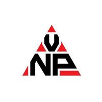 VNP triangle letter logo design with triangle shape. VNP triangle logo design monogram. VNP triangle vector logo template with red color. VNP triangular logo Simple, Elegant, and Luxurious Logo.