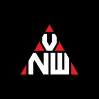 vnw diseño de logotipo de letra triangular con forma de triángulo. monograma de diseño del logotipo del triángulo vnw. plantilla de logotipo de vector de triángulo vnw con color rojo. logo triangular vnw logo simple, elegante y lujoso.