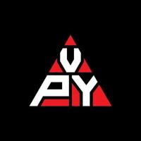 diseño de logotipo de letra triangular vpy con forma de triángulo. monograma de diseño de logotipo de triángulo vpy. plantilla de logotipo de vector de triángulo vpy con color rojo. logotipo triangular vpy logotipo simple, elegante y lujoso.