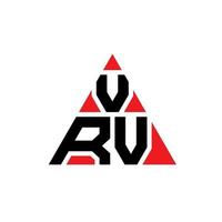 diseño de logotipo de letra de triángulo vrv con forma de triángulo. monograma de diseño de logotipo de triángulo vrv. plantilla de logotipo de vector de triángulo vrv con color rojo. logotipo triangular vrv logotipo simple, elegante y lujoso.