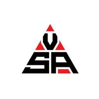 diseño de logotipo de letra de triángulo vsa con forma de triángulo. monograma de diseño del logotipo del triángulo vsa. plantilla de logotipo de vector de triángulo vsa con color rojo. logo triangular vsa logo simple, elegante y lujoso.