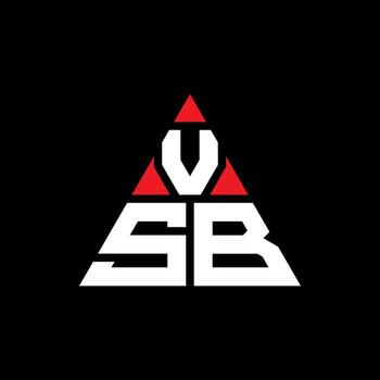 VSB triangle letter logo design with triangle shape. VSB triangle logo design monogram. VSB triangle vector logo template with red color. VSB triangular logo Simple, Elegant, and Luxurious Logo.
