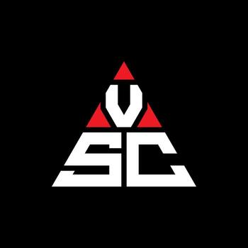 VSC triangle letter logo design with triangle shape. VSC triangle logo design monogram. VSC triangle vector logo template with red color. VSC triangular logo Simple, Elegant, and Luxurious Logo.