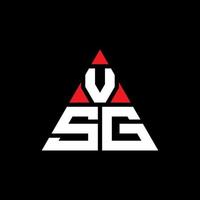 diseño de logotipo de letra de triángulo vsg con forma de triángulo. monograma de diseño de logotipo de triángulo vsg. plantilla de logotipo de vector de triángulo vsg con color rojo. logo triangular vsg logo simple, elegante y lujoso.