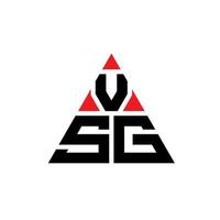 diseño de logotipo de letra de triángulo vsg con forma de triángulo. monograma de diseño de logotipo de triángulo vsg. plantilla de logotipo de vector de triángulo vsg con color rojo. logo triangular vsg logo simple, elegante y lujoso.