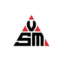 diseño de logotipo de letra de triángulo vsm con forma de triángulo. monograma de diseño de logotipo de triángulo vsm. plantilla de logotipo de vector de triángulo vsm con color rojo. logo triangular vsm logo simple, elegante y lujoso.