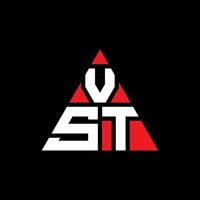 diseño de logotipo de letra de triángulo vst con forma de triángulo. monograma de diseño de logotipo de triángulo vst. plantilla de logotipo de vector de triángulo vst con color rojo. logo triangular vst logo simple, elegante y lujoso.