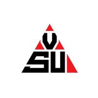 diseño de logotipo de letra triangular vsu con forma de triángulo. monograma de diseño del logotipo del triángulo vsu. plantilla de logotipo de vector de triángulo vsu con color rojo. logo triangular vsu logo simple, elegante y lujoso.