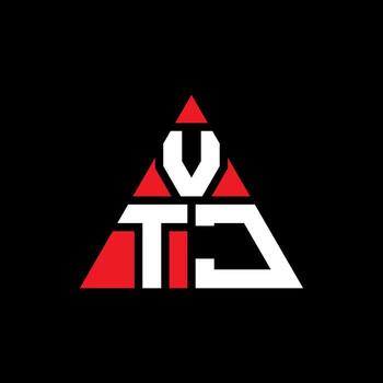 VTJ triangle letter logo design with triangle shape. VTJ triangle logo design monogram. VTJ triangle vector logo template with red color. VTJ triangular logo Simple, Elegant, and Luxurious Logo.