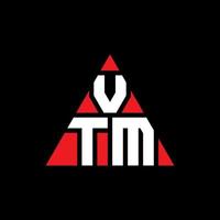 diseño de logotipo de letra de triángulo vtm con forma de triángulo. monograma de diseño de logotipo de triángulo vtm. plantilla de logotipo de vector de triángulo vtm con color rojo. logotipo triangular vtm logotipo simple, elegante y lujoso.