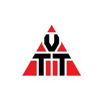 diseño de logotipo de letra de triángulo vtt con forma de triángulo. monograma de diseño de logotipo de triángulo vtt. plantilla de logotipo de vector de triángulo vtt con color rojo. logotipo triangular vtt logotipo simple, elegante y lujoso.