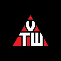 vtw diseño de logotipo de letra triangular con forma de triángulo. monograma de diseño de logotipo de triángulo vtw. plantilla de logotipo de vector de triángulo vtw con color rojo. logotipo triangular vtw logotipo simple, elegante y lujoso.