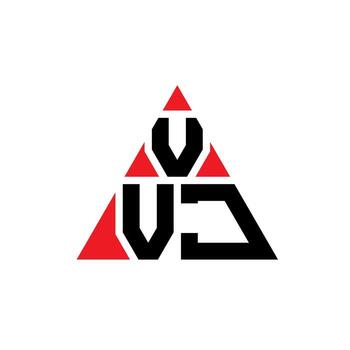 Diseño de logotipo de letra triangular vvj con forma de triángulo. monograma de diseño del logotipo del triángulo vvj. plantilla de logotipo de vector de triángulo vvj con color rojo. logotipo triangular vvj logotipo simple, elegante y lujoso.