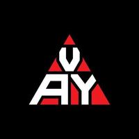 diseño de logotipo de letra de triángulo vay con forma de triángulo. monograma de diseño de logotipo de triángulo vay. vay plantilla de logotipo de vector de triángulo con color rojo. vay logo triangular logo simple, elegante y lujoso.