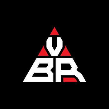 VBR triangle letter logo design with triangle shape. VBR triangle logo design monogram. VBR triangle vector logo template with red color. VBR triangular logo Simple, Elegant, and Luxurious Logo.