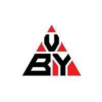 VBY triangle letter logo design with triangle shape. VBY triangle logo design monogram. VBY triangle vector logo template with red color. VBY triangular logo Simple, Elegant, and Luxurious Logo.