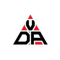 Diseño de logotipo de letra triangular vda con forma de triángulo. monograma de diseño de logotipo de triángulo vda. plantilla de logotipo de vector de triángulo vda con color rojo. logotipo triangular vda logotipo simple, elegante y lujoso.