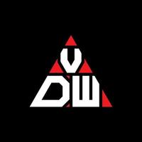 vdw diseño de logotipo de letra triangular con forma de triángulo. monograma de diseño del logotipo del triángulo vdw. plantilla de logotipo de vector de triángulo vdw con color rojo. logo triangular vdw logo simple, elegante y lujoso.