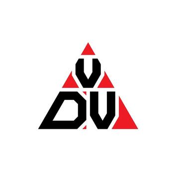 diseño de logotipo de letra de triángulo vdv con forma de triángulo. monograma de diseño del logotipo del triángulo vdv. plantilla de logotipo de vector de triángulo vdv con color rojo. logotipo triangular vdv logotipo simple, elegante y lujoso.