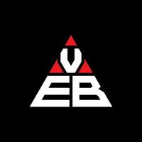 diseño de logotipo de letra de triángulo veb con forma de triángulo. monograma de diseño de logotipo de triángulo veb. plantilla de logotipo de vector de triángulo veb con color rojo. logotipo triangular veb logotipo simple, elegante y lujoso.