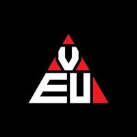 VEU triangle letter logo design with triangle shape. VEU triangle logo design monogram. VEU triangle vector logo template with red color. VEU triangular logo Simple, Elegant, and Luxurious Logo.
