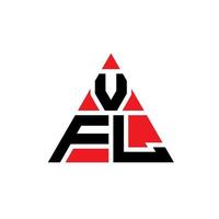 diseño de logotipo de letra triangular vfl con forma de triángulo. monograma de diseño del logotipo del triángulo vfl. plantilla de logotipo de vector de triángulo vfl con color rojo. logo triangular vfl logo simple, elegante y lujoso.