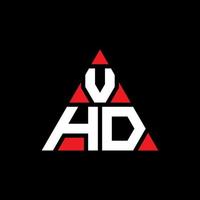 diseño de logotipo de letra triangular vhd con forma de triángulo. monograma de diseño de logotipo de triángulo vhd. plantilla de logotipo de vector de triángulo vhd con color rojo. logotipo triangular vhd logotipo simple, elegante y lujoso.