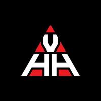 Diseño de logotipo de letra triangular vhh con forma de triángulo. monograma de diseño de logotipo de triángulo vhh. plantilla de logotipo de vector de triángulo vhh con color rojo. logo triangular vhh logo simple, elegante y lujoso.