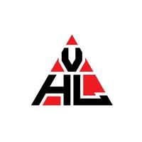 Diseño de logotipo de letra triangular vhl con forma de triángulo. monograma de diseño de logotipo de triángulo vhl. plantilla de logotipo de vector de triángulo vhl con color rojo. logotipo triangular vhl logotipo simple, elegante y lujoso.