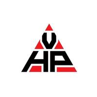 diseño de logotipo de letra triangular vhp con forma de triángulo. monograma de diseño de logotipo de triángulo vhp. plantilla de logotipo de vector de triángulo vhp con color rojo. logo triangular vhp logo simple, elegante y lujoso.