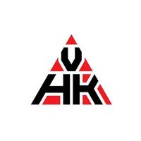 Diseño de logotipo de letra triangular vhk con forma de triángulo. monograma de diseño de logotipo de triángulo vhk. plantilla de logotipo de vector de triángulo vhk con color rojo. logotipo triangular vhk logotipo simple, elegante y lujoso.