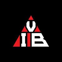 VIB triangle letter logo design with triangle shape. VIB triangle logo design monogram. VIB triangle vector logo template with red color. VIB triangular logo Simple, Elegant, and Luxurious Logo.