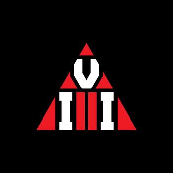 VII triangle letter logo design with triangle shape. VII triangle logo design monogram. VII triangle vector logo template with red color. VII triangular logo Simple, Elegant, and Luxurious Logo.