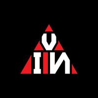 diseño de logotipo de letra de triángulo vin con forma de triángulo. monograma de diseño del logotipo del triángulo vin. plantilla de logotipo de vector de triángulo vin con color rojo. logo triangular vin logo simple, elegante y lujoso.